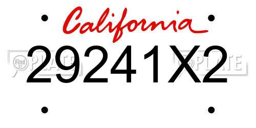 29241X2 California License Plate