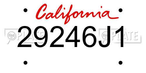 29246J1 California License Plate