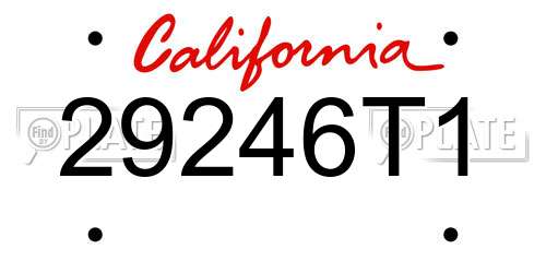 29246T1 California License Plate