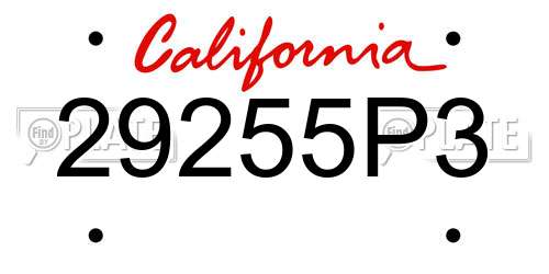 29255P3 California License Plate