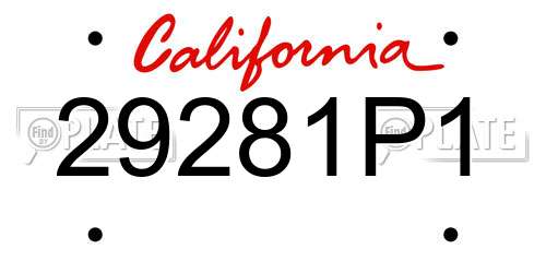 29281P1 California License Plate