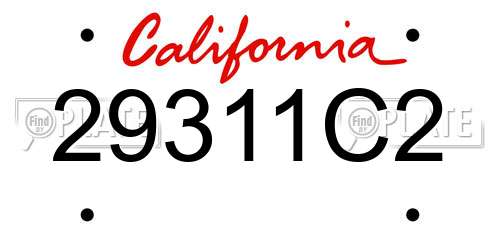 29311C2 California License Plate