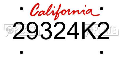 29324K2 California License Plate