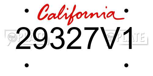 29327V1 California License Plate