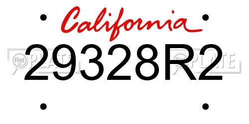 29328R2 California License Plate