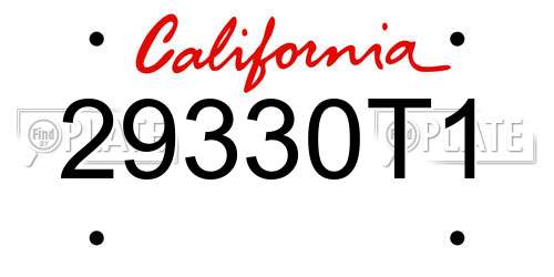 29330T1 California License Plate