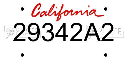 29342A2 California License Plate