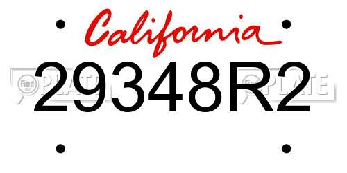 29348R2 California License Plate