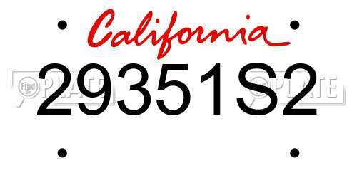29351S2 California License Plate
