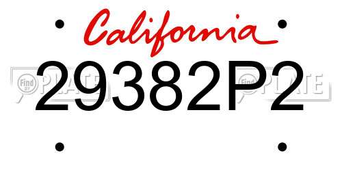 29382P2 California License Plate