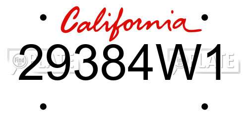 29384W1 California License Plate