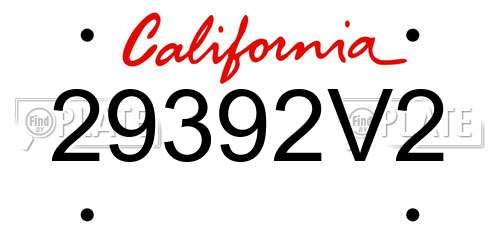 29392V2 California License Plate