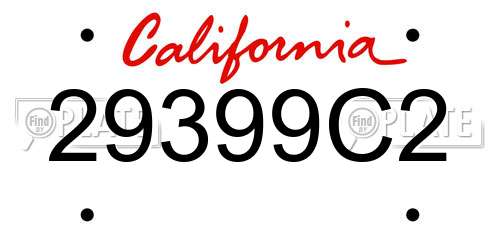 29399C2 California License Plate