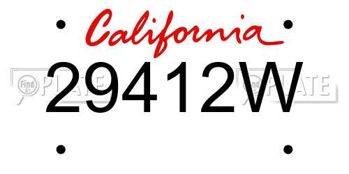 29412W California License Plate