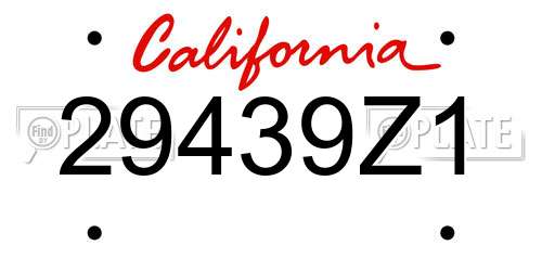 29439Z1 California License Plate