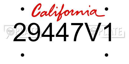 29447V1 California License Plate