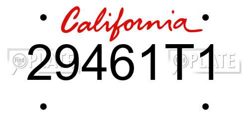 29461T1 California License Plate