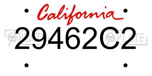 29462C2 California License Plate