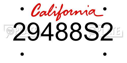 29488S2 California License Plate