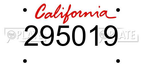 295019 California License Plate
