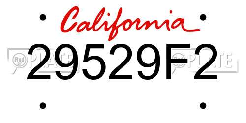 29529F2 California License Plate