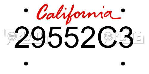 29552C3 California License Plate