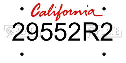 29552R2 California License Plate