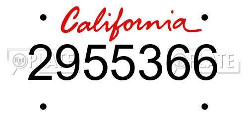 2955366 California License Plate