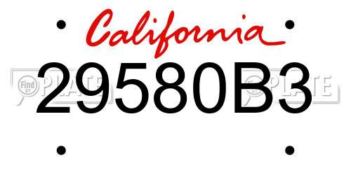 29580B3 California License Plate
