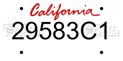 29583C1 California License Plate