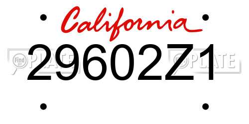 29602Z1 California License Plate