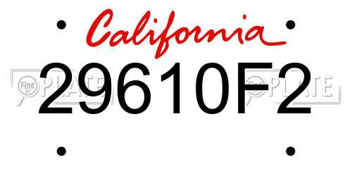 29610F2 California License Plate