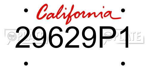 29629P1 California License Plate