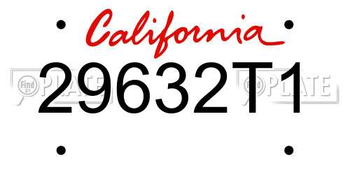 29632T1 California License Plate