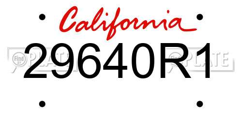 29640R1 California License Plate