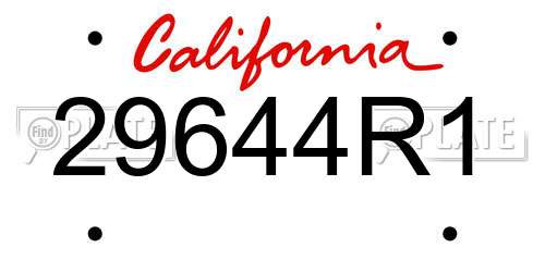 29644R1 California License Plate