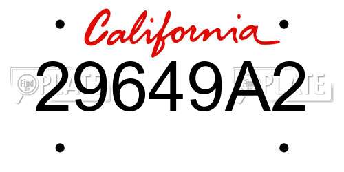29649A2 California License Plate