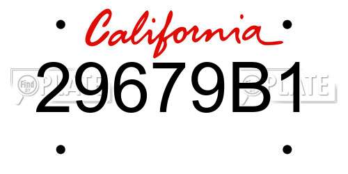 29679B1 California License Plate
