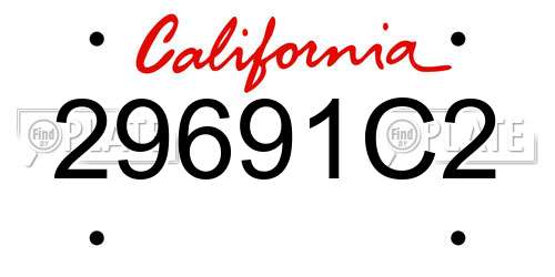 29691C2 California License Plate