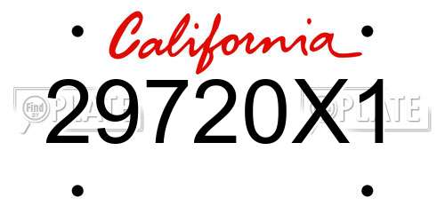 29720X1 California License Plate