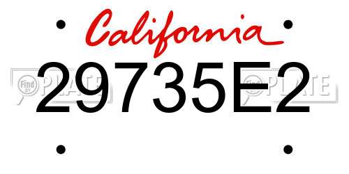29735E2 California License Plate