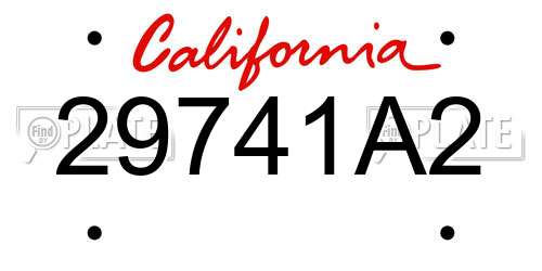 29741A2 California License Plate