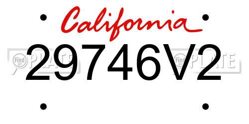 29746V2 California License Plate