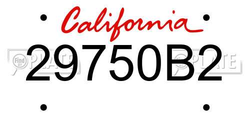 29750B2 California License Plate