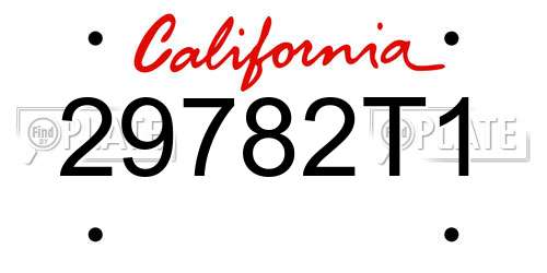 29782T1 California License Plate