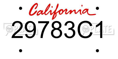 29783C1 California License Plate