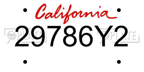 29786Y2 California License Plate