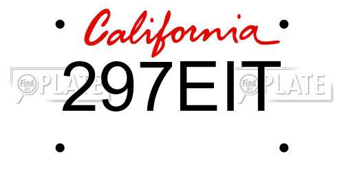 297EIT California License Plate