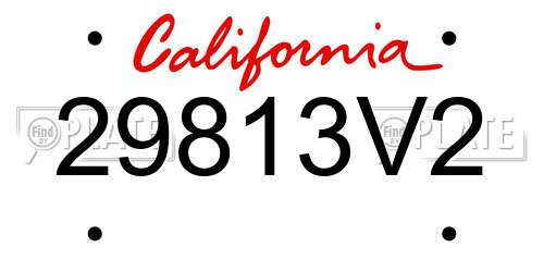 29813V2 California License Plate