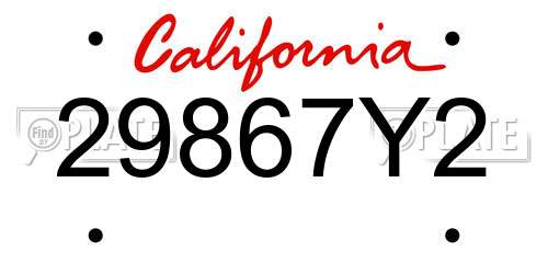 29867Y2 California License Plate